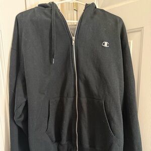 Champion Gray and Black Hoodie Vintage Size L Men’s In Great Condition
